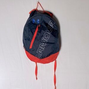Under Armour Navy Blue Red Packable Lightweight Backpack